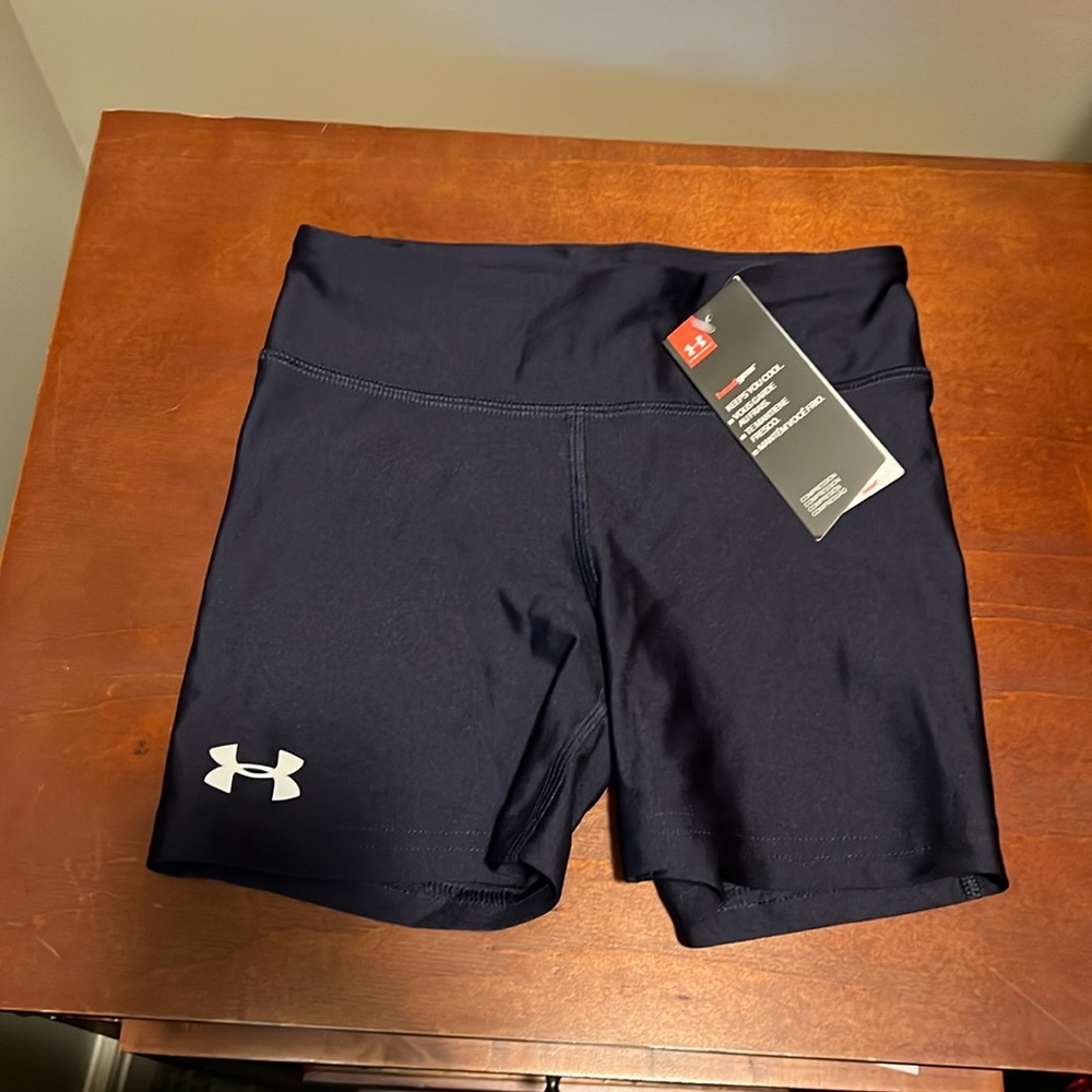 UA Under Armor Girls Volleyball Navy Blue shorts spandex  XS Brand New with Tags